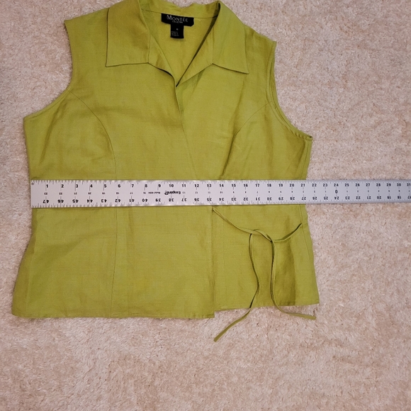 Vintage Montee' Collection lime green wrap top size 16 - Picture 9 of 10